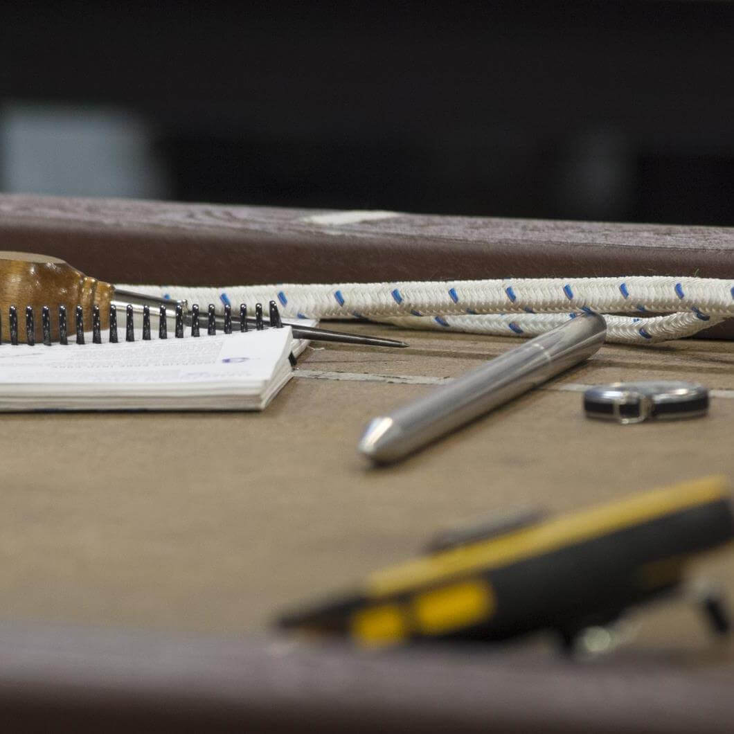 Rope splicing tools on Splice Bench