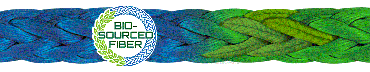 Bio-Sourced Fiber logo on rope